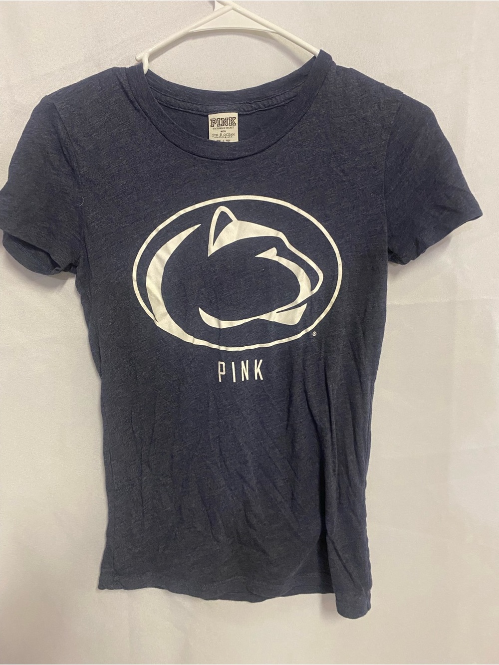 PINK Victoria's Secret Girls' Navy Penn State Logo Graphic Tee